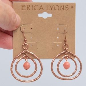 Boho drop style earrings peach & rose gold look by Erica Lyons